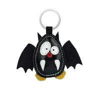 Simaru Animal strong key ring made of high-quality genuine leather, made in the EU, gift for Christmas, birthday, anniversary, find your favourite animal, Bat, One size