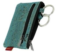 Simaru Cork Key Case Made in the EU, Key Pocket with 2 Rings and Side Pocket for Cards, Notes, Coins, Vegan & Water-Repellent, turquoise, Casual