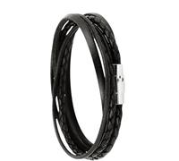 Simaru Leather Wrap Bracelet with Stainless Steel Magnetic Closure for Women & Men, Premium Quality Bracelet Made in Germany