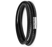 Simaru Leather Wrap Bracelet with Stainless Steel Magnetic Closure for Women & Men, Premium Quality Bracelet Made in Germany