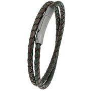 Simaru Unisex Leather Wrap Bracelet - Handmade in Germany - Sleek Genuine Leather & Stainless Steel Design