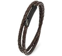 Simaru Unisex Leather Wrap Bracelet - Handmade in Germany - Sleek Genuine Leather & Stainless Steel Design