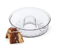 SIMAX Glass Bundt Cake Pan, Shallow (4.75”), Heat, Cold, and Shock Proof, Holds 2.1 Quarts (8.4 Cups), Made in Europe, Great for Ring Cakes, Puddings, Desserts, Monkey Bread, and More