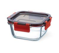 SIMAX - Glass Food Container with Plastic Clip Lid, 0.5 l, Size 13.2 x 13.2 x 6 cm - Borosilicate Glass - 7606/L