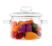Simax Glass Pot for Stove, Simmer Pot, Potpourri, 64 Ounce Borosilicate Glass Pots for Cooking on Stove, Cookware, Easy Grip Handles, Oven, Microwave,and Dishwasher Safe