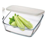 Simax Glassware 3 Piece Storage Dish Set with Plastic lid, one Size, Clear