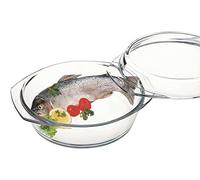 Simax Glassware SIMAX. Round heatproof Dish with lid 3.7L, one Size, Clear
