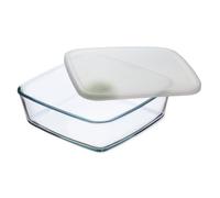 SIMAX Square Glass Bowl with Storage Lid - Capacity 1.7 L - Dimensions 21 x 21 x 6.5 cm - High Quality Borosilicate Glass - 7466/L