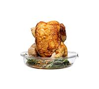 SIMAX Vertical Chicken Roaster & Turkey Holder, Poultry Rack, Roasted Chicken Prop, Borosilicate Glass, Transparent, Round