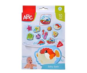 Simba 104010196 - ABC Magic Bath Puzzle, Bath Stickers, 10 Pieces, 10 cm, Stick to the Bathtub Edge, Bath Fun, Colourful Motifs, Colour Changing, Bath Toy, from 12 Months