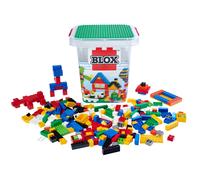 Simba 104114519 Blox 500 Building Blocks in Bucket, for Children from 3 Years, Various Bricks, 16 Windows, 4 Doors, with Base Plate, Fully Compatible,
