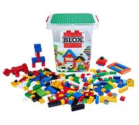 Simba 104114519 Blox 500 Building Blocks in Bucket, for Children from 3 Years, Various Bricks, 16 Windows, 4 Doors, with Base Plate, Fully Compatible, Assorted Colours