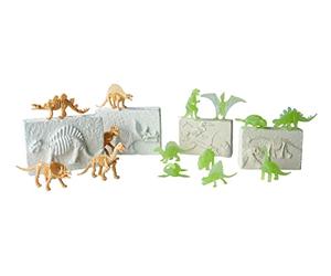 Simba 104342552 Large Dino Excavation Set, 4 Dinosaur Skeletons for Digging, 2 x with Glow in the Dark Effect, 6-8 cm, with Tools, from 3 Years