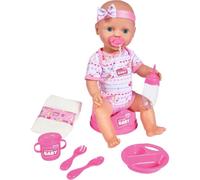 Simba 105039005 New Born Baby Doll Toy and Accessories, Drink and Wet Functions, Multicolor, 43 cm Tall, Ages 3+