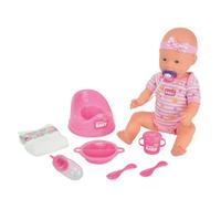 Simba 105039005 New Born Baby Doll Toy and Accessories, Drink and Wet Functions, Multicolor, 43 cm Tall, Ages 3+