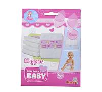 Simba 105560019 New Born Baby Nappies, Pack of 5, for Dolls with a Size of 38-43 cm, Doll Accessories, Doll Nappies, from 3 Years