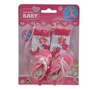 Simba 105560844 New Born Baby Shoes and Socks, 4 Assorted Designs, Only One Item Supplied, for 38-43 cm Dolls, from 3 Years