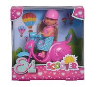Simba 105733345 Evi Love Scooter, Toy Doll on her Scooter with Helmet, 12 cm, from 3 Years