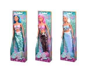 Simba 105733498 Steffi Love Colour Swap, 3-Way Assorted, Only One Item Delivered, Mermaid Doll with Sequin Tail Fin and Great Swap Effect, 29 cm, for Children from 3 Years