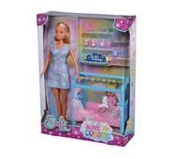 Simba Steffi Love Sweet Dreams 105733521 Doll with Cute Baby and Cot with Glow in The Dark Function, 12 Pieces, 29 cm, for Children from 3 Y