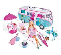 Simba 105733523 Steffi Love Hawaii Camper, Doll with Hinged Camper, Includes Kitchen, Seating Area, Bed, Table and Many Accessories, Length: 51 cm, 29 cm, Suitable for Children from 3 Years