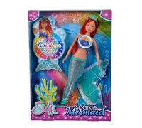 Simba 105733656 - Steffi LOVE doll Sparkle Mermaid (39 cm) - sparkling mermaid with bright rainbow color change, water-suitable toy for children aged 3 and up, multicoloured