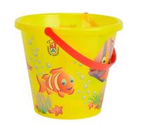Simba 107106525 Sand Toy Sand Bucket Transparent Fish Motifs/Height 17 cm/Diameter 20 cm/Multi-Coloured