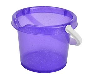 Simba 107106529 - Baby bucket, only one item is delivered, glitter decoration, height 11cm, diameter 14cm, sandbox, sand toy (assorted)