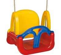 Simba 107174109 3-in-1 Swing, Rope Pre-Assembled, Swing Height Approx. 120 cm, Seat Width 28 cm, Yellow/Blue/Red/Green