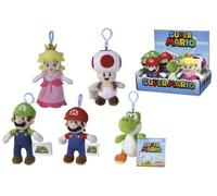 Simba 109231008 Super Mario Mario, Mario, Luigi, Toad, Yoshi oder Peach Plüsch Schlüsselanhänger 12,5 cm Verschiedene Modelle 1 Stück