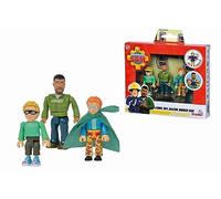 Simba 109251091 Fireman Sam Superhero Figure Set, Policeman Malcom, Norman and James, Fully Movable, 7.5 cm
