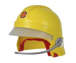 Simba 109252596 Fireman Sam Helmet, Umbrella and Sticker Glow in the Dark with Microphone, Foam Pads Inside, from 3 Years, Red