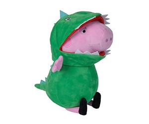 Simba 109261015 - Peppa Pig Plush George, George with Dino Outfit, 28 cm, Plush Toy, for Children from the First Months of Life