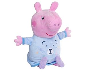 Simba 109262527 Peppa Pig Good Night Plush, Blue, 2-in-1 with Lullaby and Snooze Light, Automatic Time Off, 25 cm, Peppa Pig, Baby Toy, Cuddly Toy, from the First Months of Life