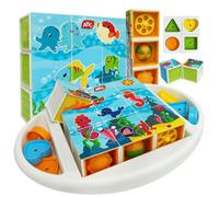 Simba Abc Magic Cube Educational Puzzle For Kids | 3D Jigsaw Puzzle Sea Animal Printed Blocks With Activity Games | Storage Space And For Boys, Girls,
