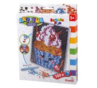 Simba Art & Fun Sequin Fun Cupcake - Glitter Craft Set with 700 Sequins, Motif Plate 18 x 18 cm, Includes Pin Creative Mosaic Picture for Children from 5 Years