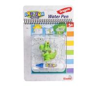 Simba Art & Fun Water Pen Dragon - Colouring Book with Water Brush & 4 Magic Pages (17 x 19 cm), Includes 6 cm Dragon Figure, Reusable Magic Colouring Book for Children from 3 Years