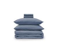 Simba Brushed Tencel Bedding Bundle, Cooling & Breathable, Includes Duvet Cover, Fitted Sheet, 2 Pillowcases, Midnight Blue, Size King