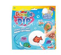 Simba Doodle and Dip, Make Your Own Aqua Tattoos, Includes 8 Magic Pens and Colouring Pad, for Ages 5 and Up