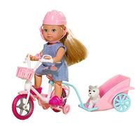 Evi doll on bicycle with trailer 1pc.mix