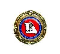 Simba EXPRESS-068AF6 3 in. Vibraprint Red, White & Blue Insert Spinner Medal, Gold