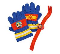 Simba Fireman Sam Fire Brigade Gloves/One Pair of Textile Gloves / 20 x 14 cm/with Crowbar