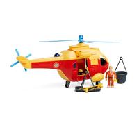 Simba Fireman Sam Helicopter Wallaby II Update, Automatic Rotor, Light, Sound, Winch, Tom Figure, Accessories, 34 cm, from 3 Years