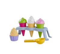 Simba Ice Stand Play Set - 10 Piece Sand Toy Set Including Ice Cones, Cups, Ice Balls & Scoop, for Beach or Sandpit, Suitable for Girls & Boys from 3 Years