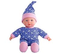 Simba Laura 105010010 Little Star Soft Body Doll in Cute Romper and Hat with Luminous Moons and Stars, 20 cm, Glow in The Dark, Baby Doll from 12 Months