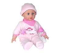 Laura Bottle Feeding 105140009 Soft Body Doll with Sleeping Eyes, Drinks from Bottle and Makes 24 Baby Sounds, Dummy and Bottle, 38 cm, Baby Doll from