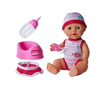 Simba New Born Baby Doll with Drinking and Nappy-Wetting Feature 30 cm with Accessory