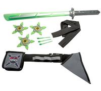 Simba Next Ninja Mega Set, 9 Pieces, Belt Adjustable up to 80 cm, Sword with Light and Sound, Shooting Function, Three Arrows and Stars, Headband, from 3 Years