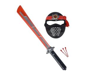 Simba Next Ninja Sword and Mask, Red, with Light and Sound, Shooting Function, 60 cm, with Textile Band, from 3 Years