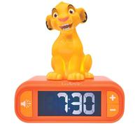 LEXIBOOK, Disney The Lion King, Simba Nightlight alarm clock, Sounds and Melodies, LCD Backlit screen, Luminous, Snooze, Yellow/Orange, RL800AN